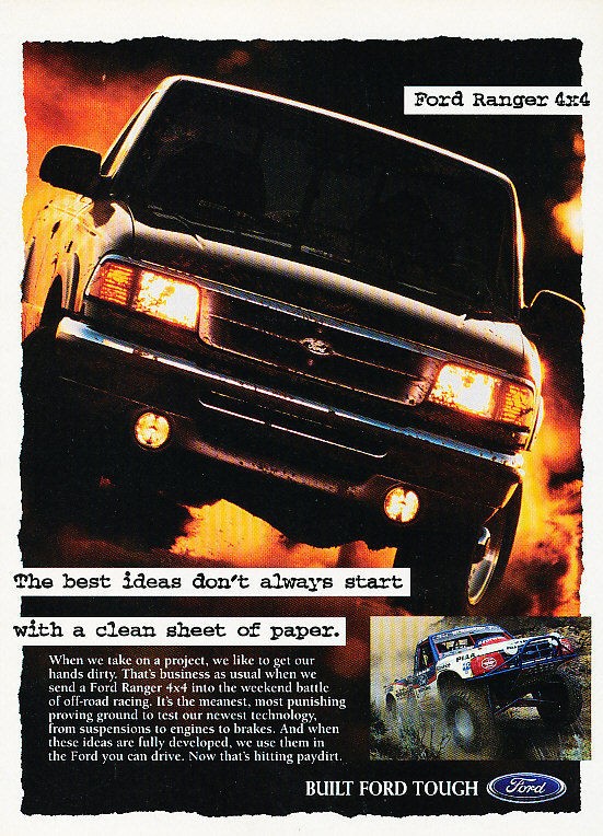 1995 Ford Ranger 4x4 Truck   Classic Vintage Advertisement Ad PE101