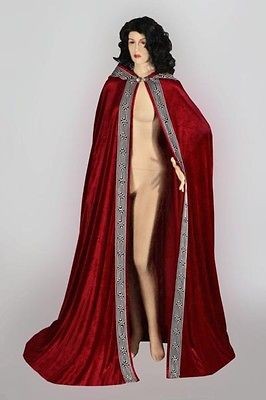 Medieval Renaissance Cape Cloak Handmade Velour Velvet for Men Women 