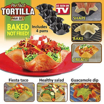 Perfect Tortilla Pan Set As Seen On TV Baking Cooking Kitchen Nonstick 