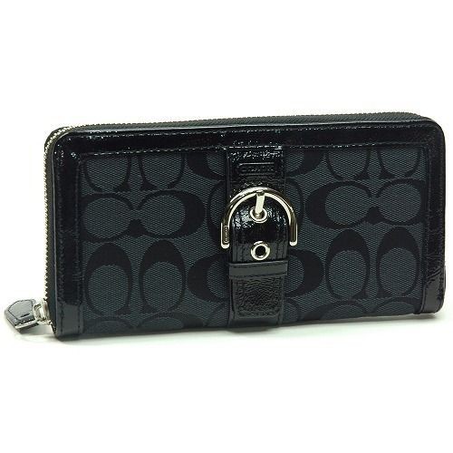 NWT Coach Signature Soho Optic Print Buckle Zip Around Wallet 47723 