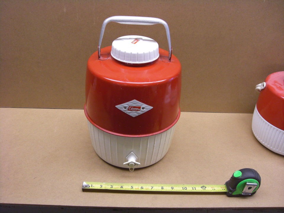 Vintage Coleman Metal and Red Jug Cooler Jug