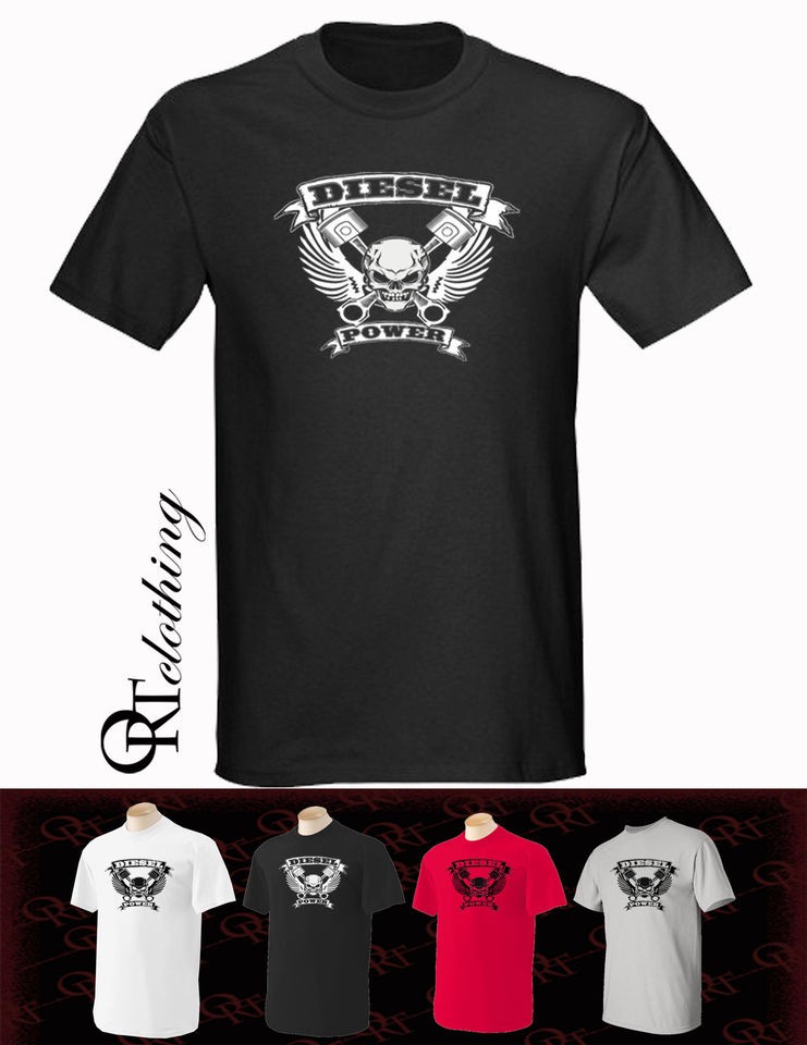 Diesel Power Skull , white, black, red, grey, Diesel Trucks, dodge 