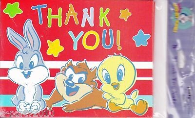 BABY LOONEY TUNES Party Supplies THANK YOU NOTES cards