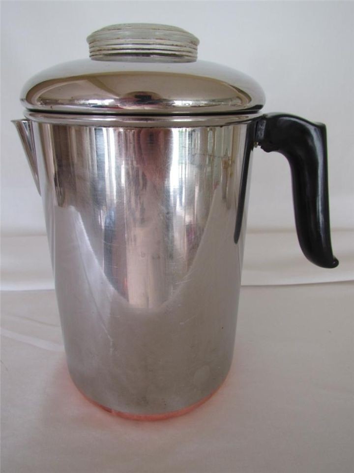 VINTAGE REVERE WARE COFFEE MAKER PERCOLATOR PRE 1958 PATENT LABELED 