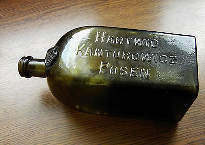 Rare Bottle Judaica seal Fish Jewish star H. KANTOROWICZ * Posen