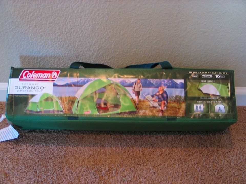 NEW Coleman Durango 2 Person Dome Tent 7 x 5