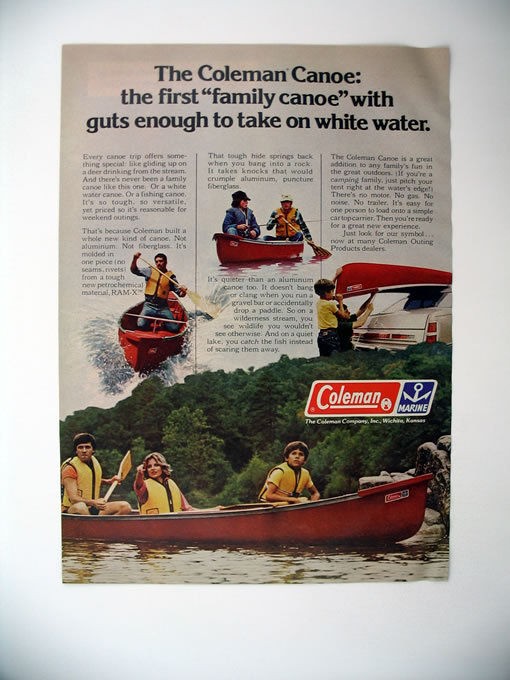 Coleman Marine RAM X Family Canoe 1978 print Ad