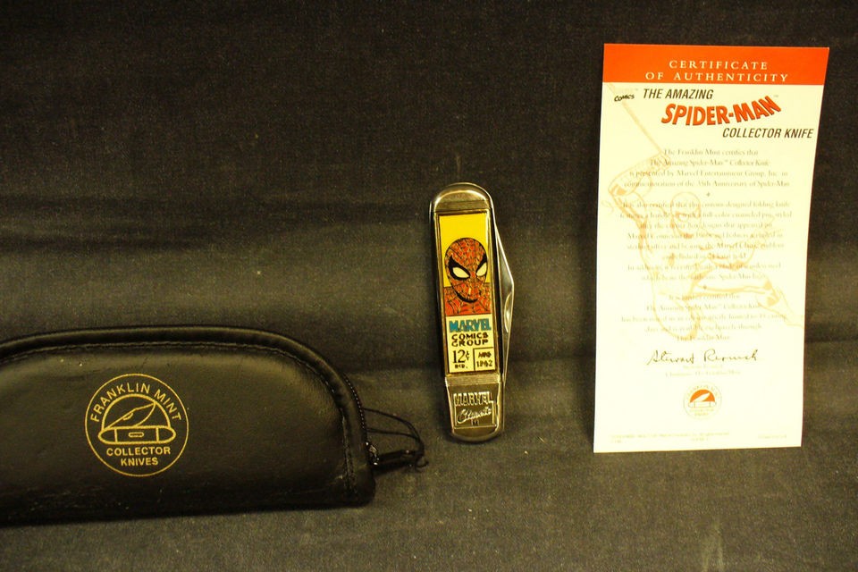 FRANKLIN MINT OFFICAL MARVEL SPIDER MAN COLLECTOR KNIFE (COA) 