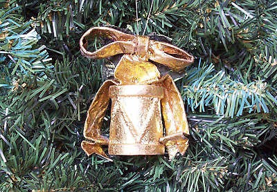 Gold Drum Xmas Ornament Ribbon Holly Shine Glitz WOW