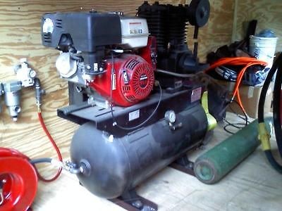 Air Compressor 30 gallons, 11 horsepower, Honda gasoline powered air 