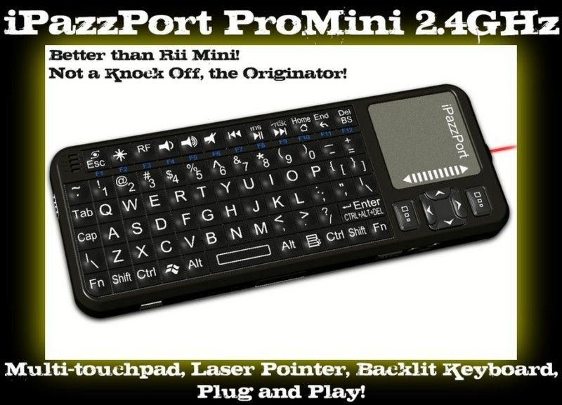 Pro Mini A/V Keyboard Touchpad Handheld Remote Control
