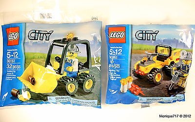   Mining Dozer 30151 + Quad 30152 Minifigure Polybag Construction NEW