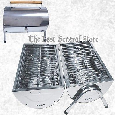 Small Portable Stainless Steel Charcoal Barbeque BBQ Grill Camping 