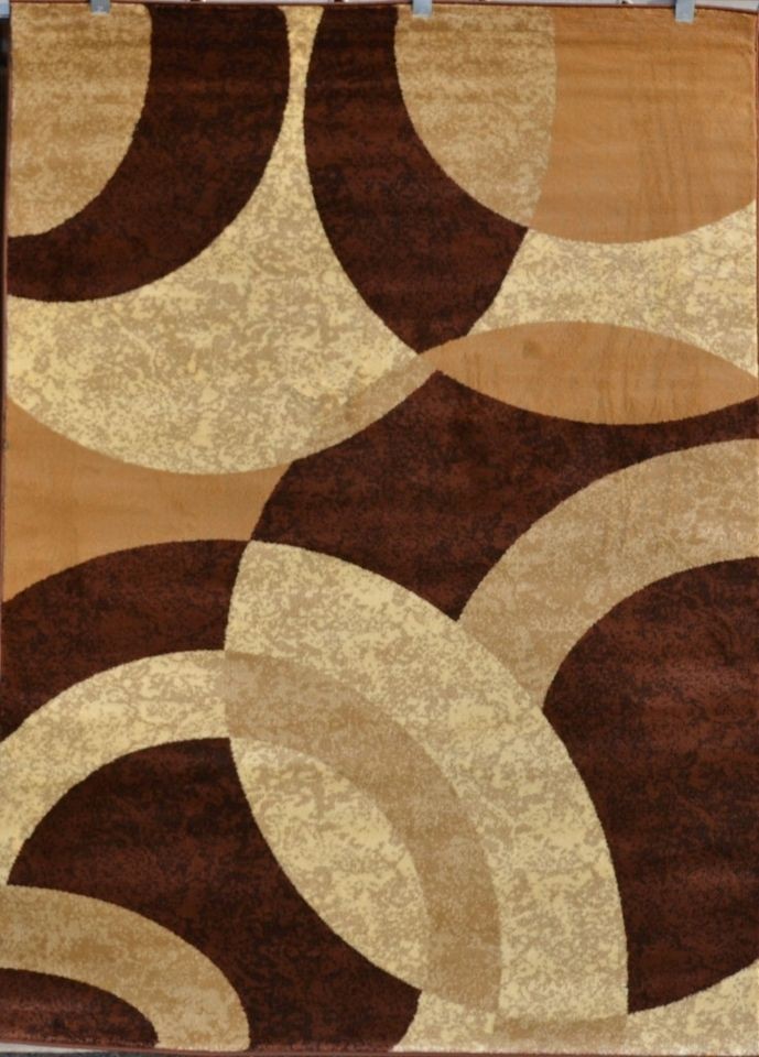 Brown Beige Black Modern Geometric Contemporary Area Rug Carpet 1050