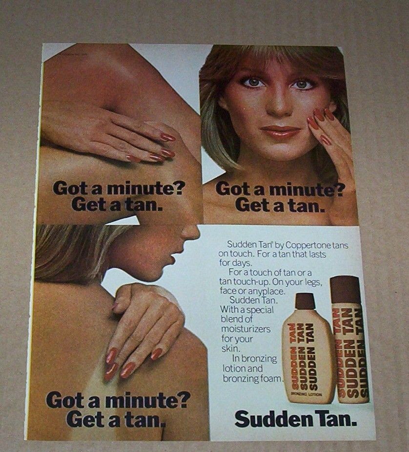 1978 ad page   Coppertone Sudden Tan suntan tanning Pretty Girl Plough 