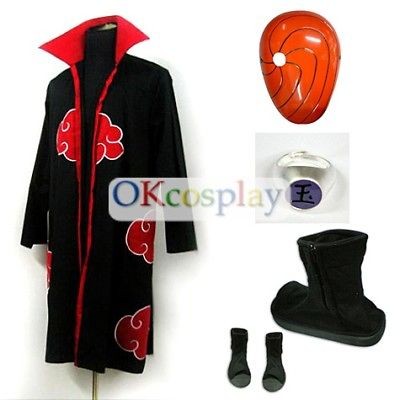 Uchiha Madara Cosplay Costume Robe Mask Shoes Ring Whole Set