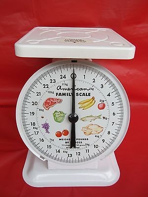 Vintage American Family White Enamel Kitchen Scale