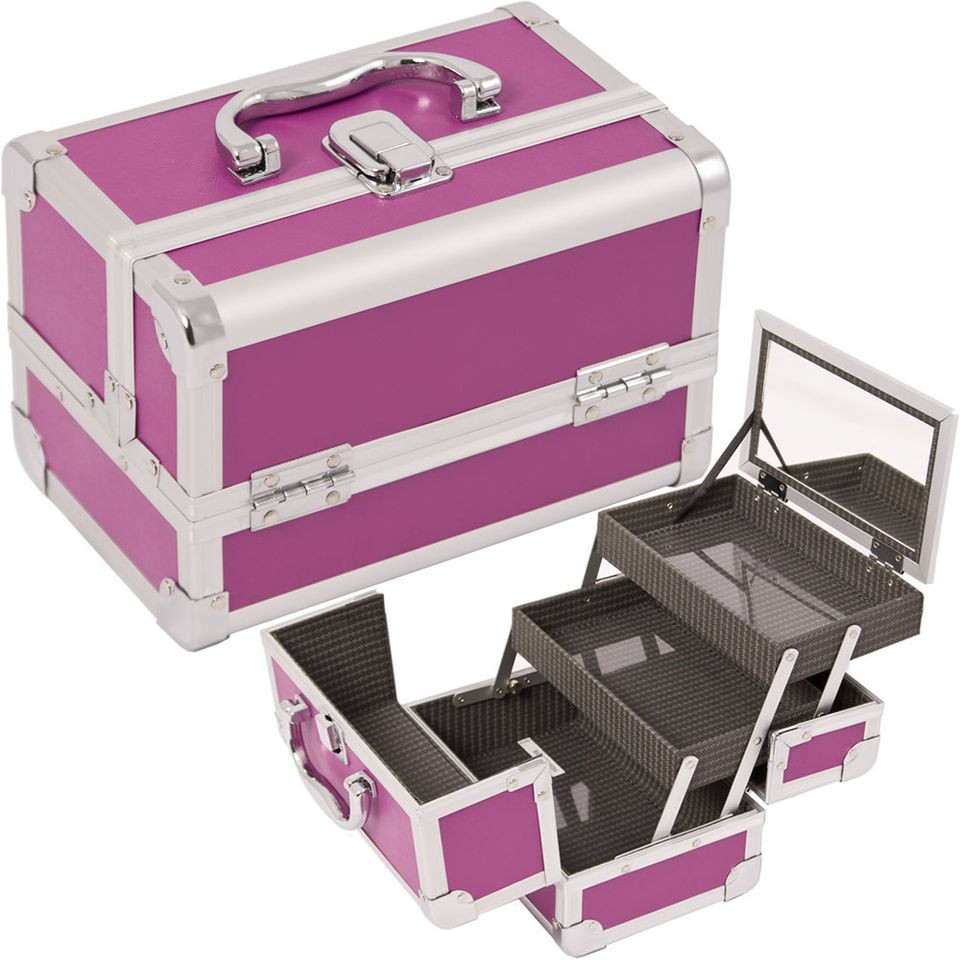 Mini Cosmetic Makeup Train Case Organizer with Mirror M101 Zebra 