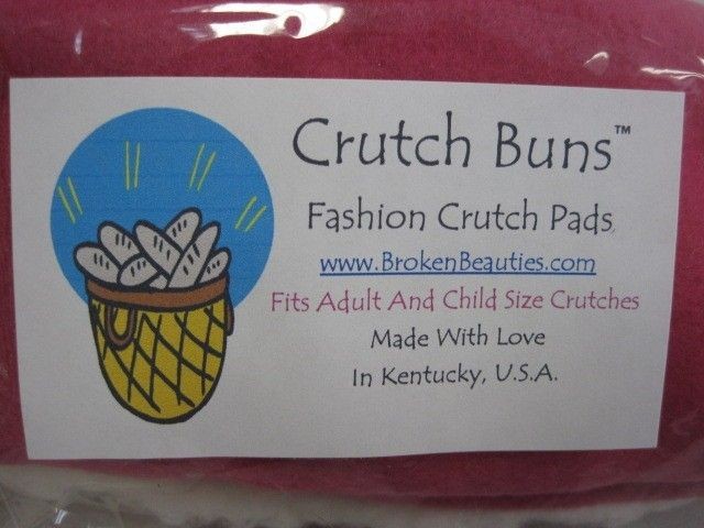 Broken beauties fashion crutch pads fits adults + child sizes pink 