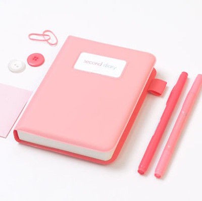 Second Diary/Daily planner for Any year Indi Pink color + Felt Pouch 