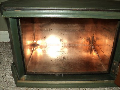 ANTIQUE WOOD CIGAR HUMIDOR COPPER LINED INSIDE 1920S.ORIGINAL PAINT 