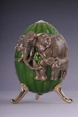   Faberge Easter Egg and elephant by Keren Kopal Swarovski Crystal