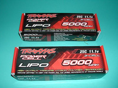 New Factory Sealed Traxxas 5000MAH 11.1V Lipos #2872 For XO 1, E 