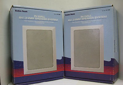 RADIO SHACK IN WALL FLUSH MOUNT SPEAKERS 2 WAY SPEAKER SYSTEM SURROUND 