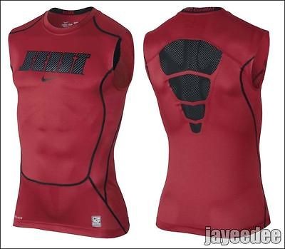 NIKE PRO COMBAT HYPERCOOL BEAST SLEEVELESS FITTED SHIRT RED running 