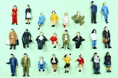 24 Styles HO scale Model Train Passenger 187 Model People 2cm Painted 