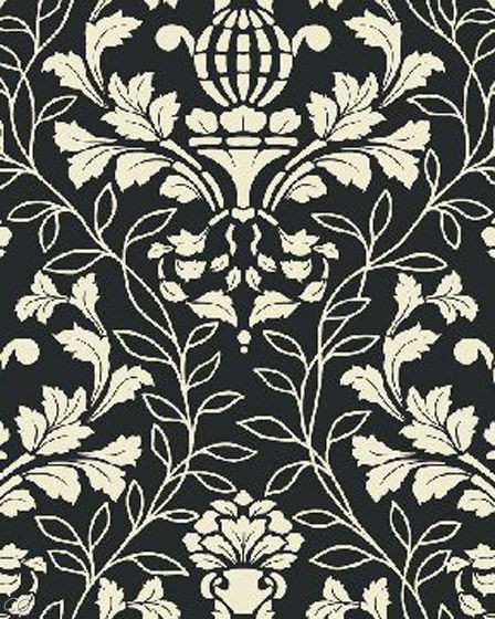 black and white damask fabric in Fabric