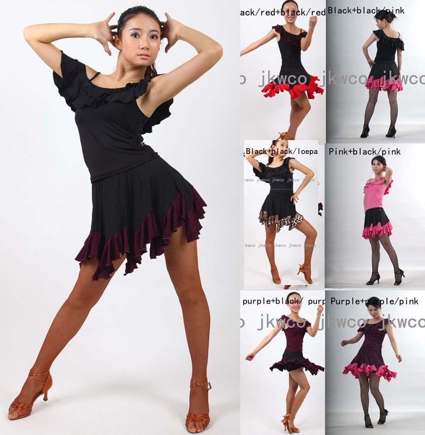   ballroom dance dress salsa tango rumba ruffle cocktail dance costume