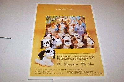 Vintage   DAN DEE IMPORTS TOYS   PUPPY FOR SALE   ad sheet #0446