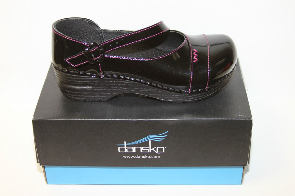 Girls Dansko Jada Black Patent Leather Mary Jane Clogs 082 000200 NIB 