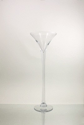 Wholesale Clear Martini Glass Vase 8 Opening x 23 Height (2pcs 