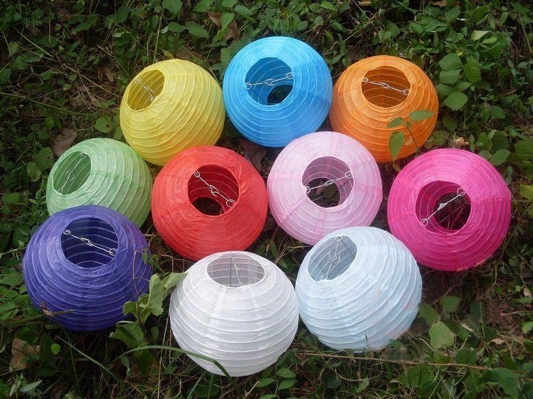    Color​s paper Wedding Lanterns Lamp Party Decorations 8 12 16