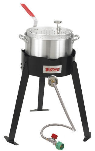   Burner Propane Fish Fryer Cooker 10 PSI With An Aluminum Fry Pot