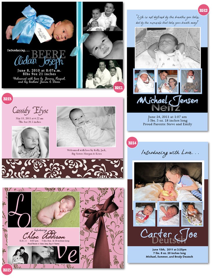 90 ADORABLE PHOTO Birth Baby Boy Girl Announcements Adoption 