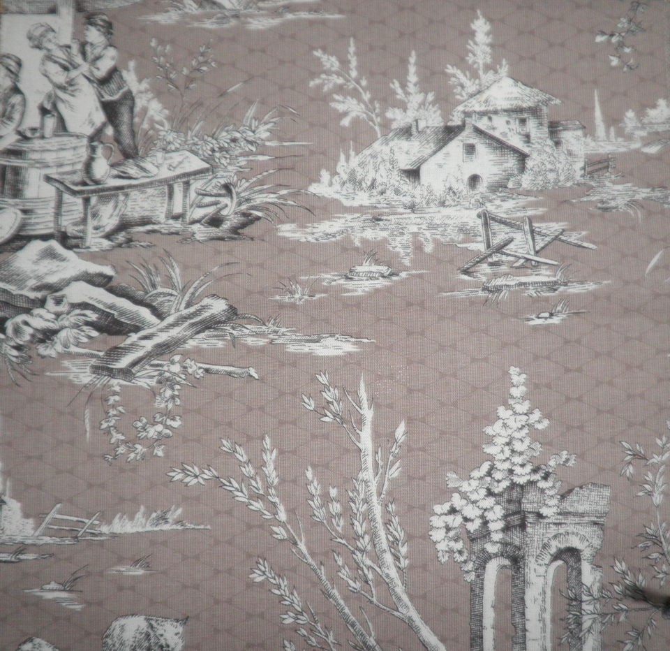 PIERRE DEUX La Fete Taupe black Toile cotton France Remnant New