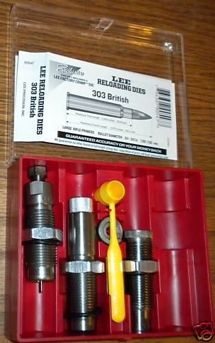 LEE 303 British 3 DIE SET w FACTORY CRIMP NEW # 90547