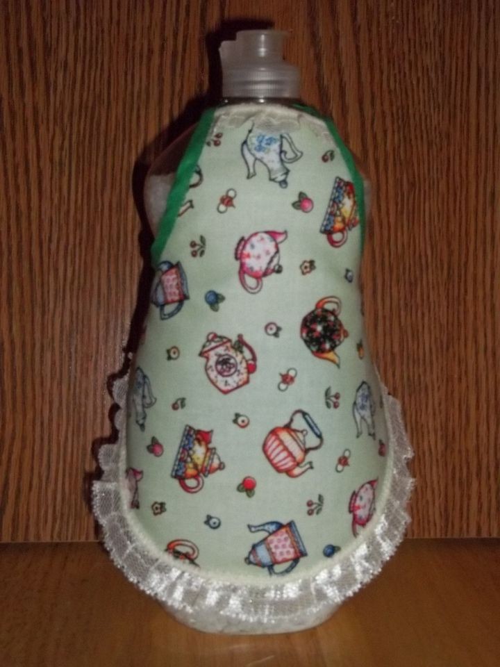 Hand Crafted Mary Engelbreit Tea Pots Green Toss Dish Soap Bottle 