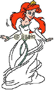 NEW *DISNEY PRINCESS ARIEL IN WEDDING GOWN* Cross Stitch PATTERN