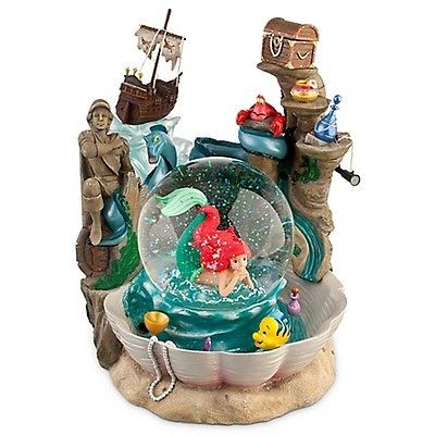 Disney Snowglobe Ariel the Mermaid Music and Waterfall super nice 