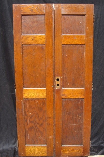 NICE PAIR OF OAK ENTRANCE DOORS ~ FRENCH DOORS ~