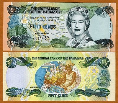 Bahamas, 1/2 dollar (50 cents), 2001, P 68, QEII, UNC