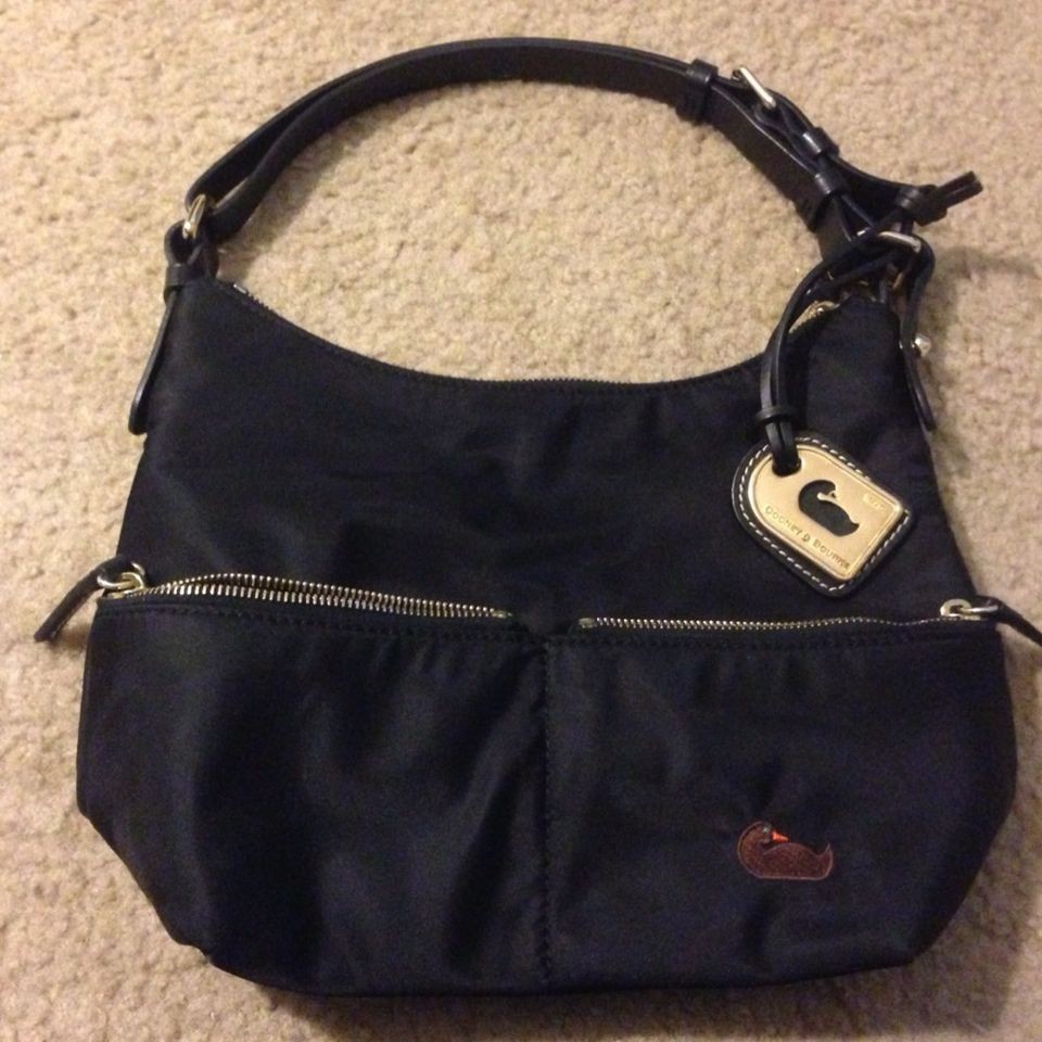 Dooney And Bourke Handbag Black W/ Pink Interior