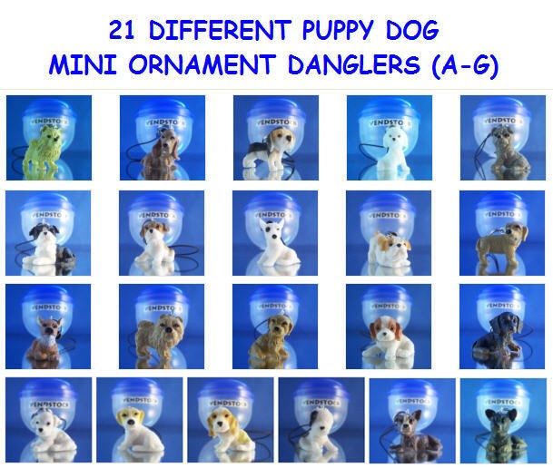   PUPPY DOG PUPPIES (A G) ORNAMENT CELL PHONE DANGLERS YOU PICK