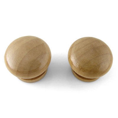 2pcs Round Wooden Screw Pull Knobs for Desk Drawer M