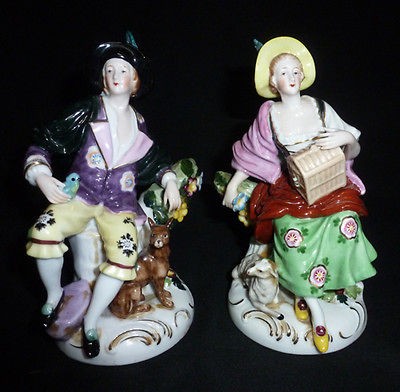 PR ANTIQUE 20s MARUYAMA PORCELAIN DRESDEN TYPE FIGURINE