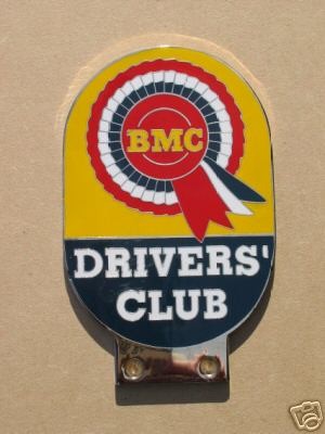 BMC DRIVERS CLUB CAR BADGE MG MINI COMMERCIAL TRACTOR